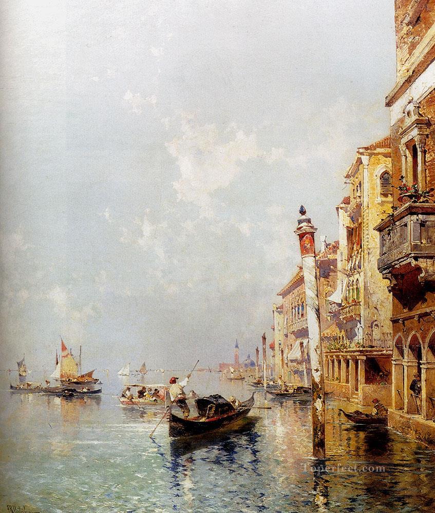 Canale Della Giudecca Franz Richard Unterberger Venice Oil Paintings